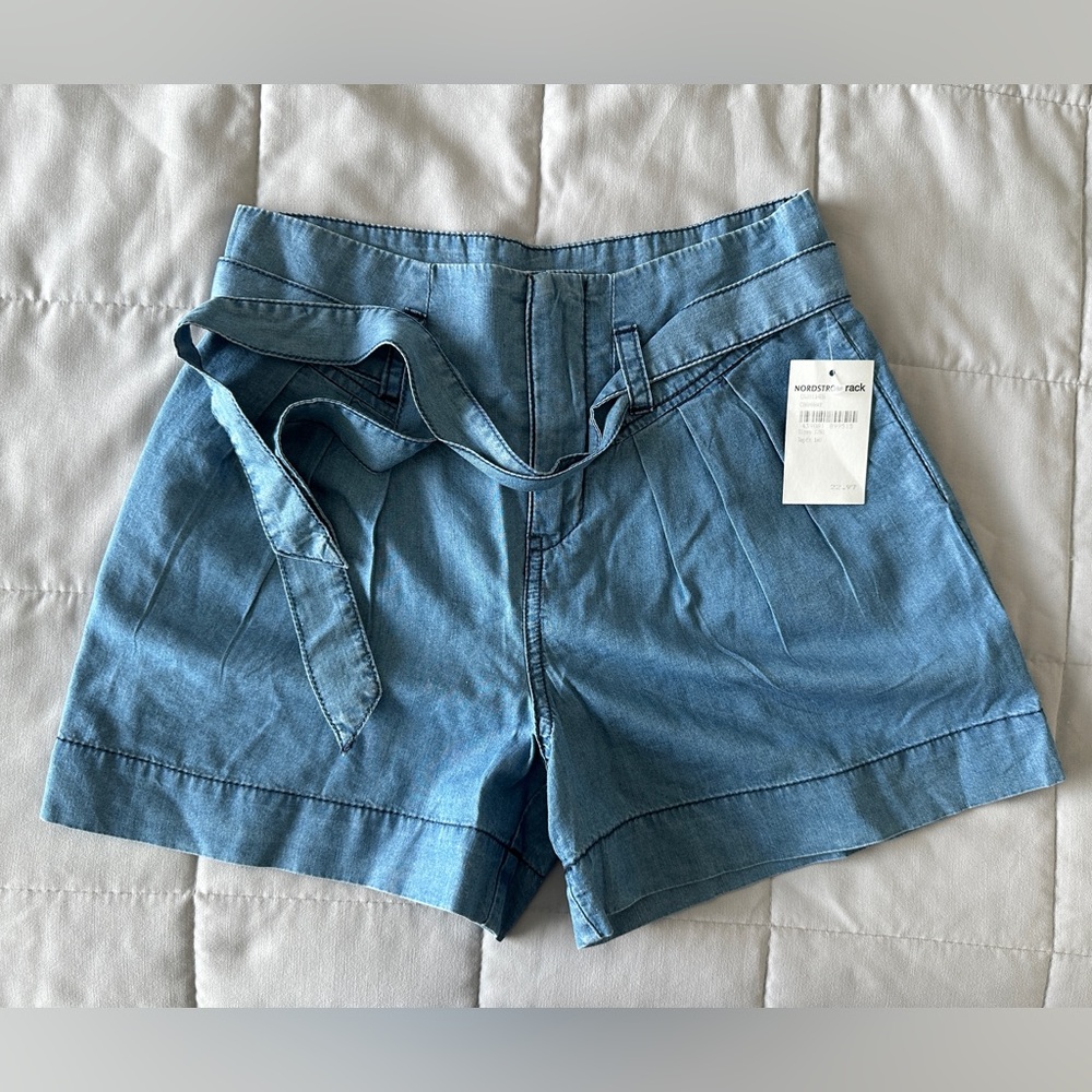Habitual girls high waisted blue cotton shorts size 12